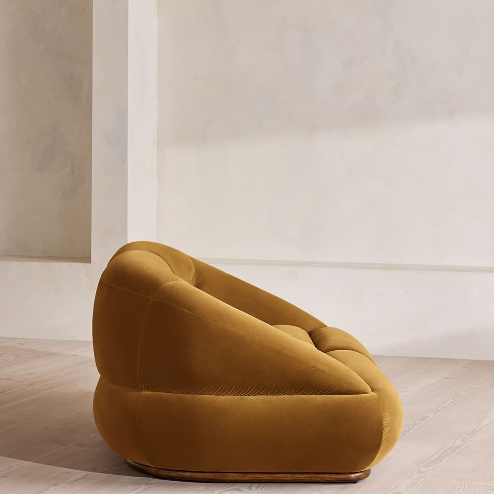 Edison Sectional Sofa - Three Seater - Velvet - Mustard US - Images - Image 3