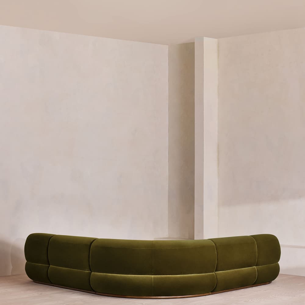Edison Sectional Sofa - Corner Sofa - Velvet - Olive US - Images - Image 3