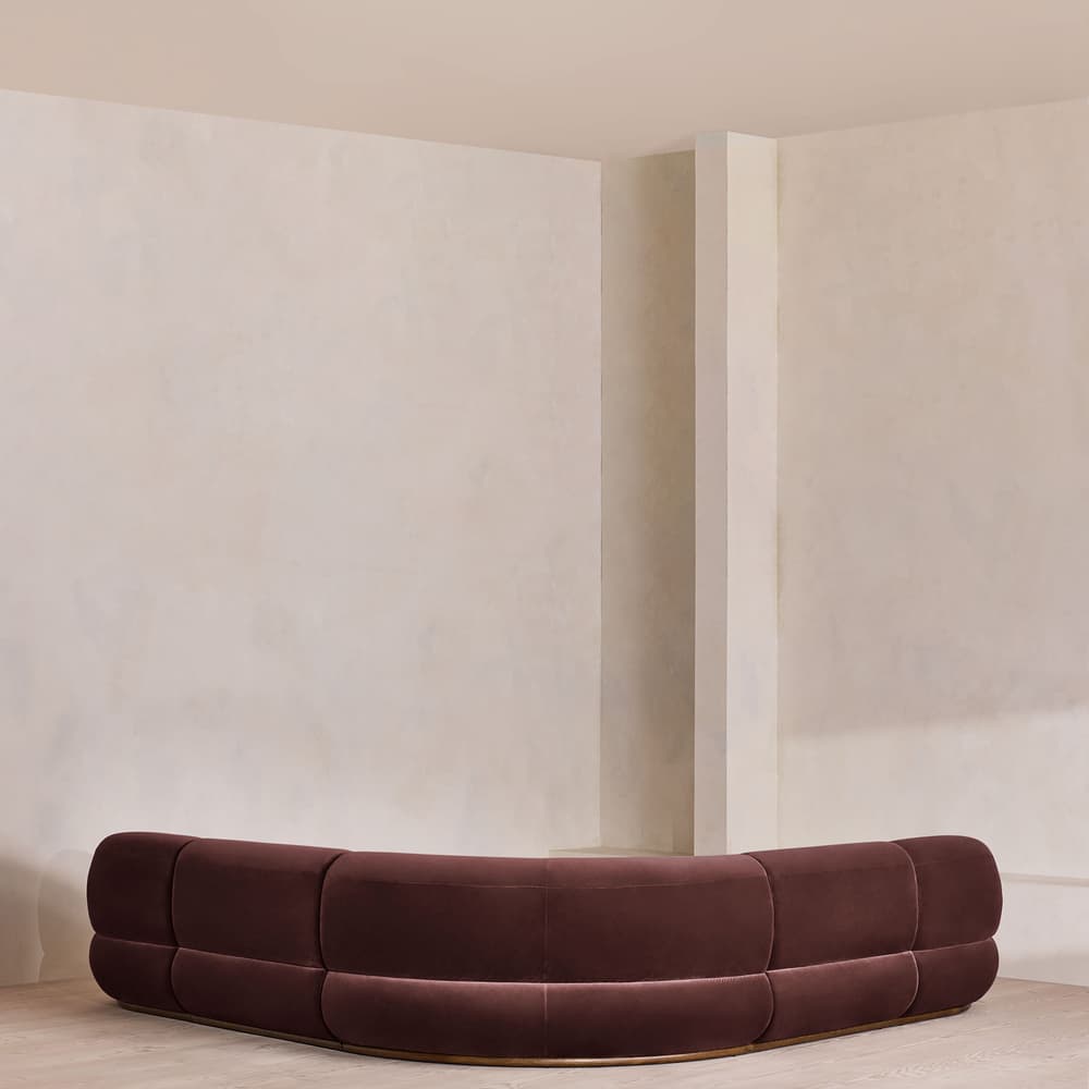Edison Sectional Sofa - Corner Sofa - Velvet - Aubergine US - Images - Image 3