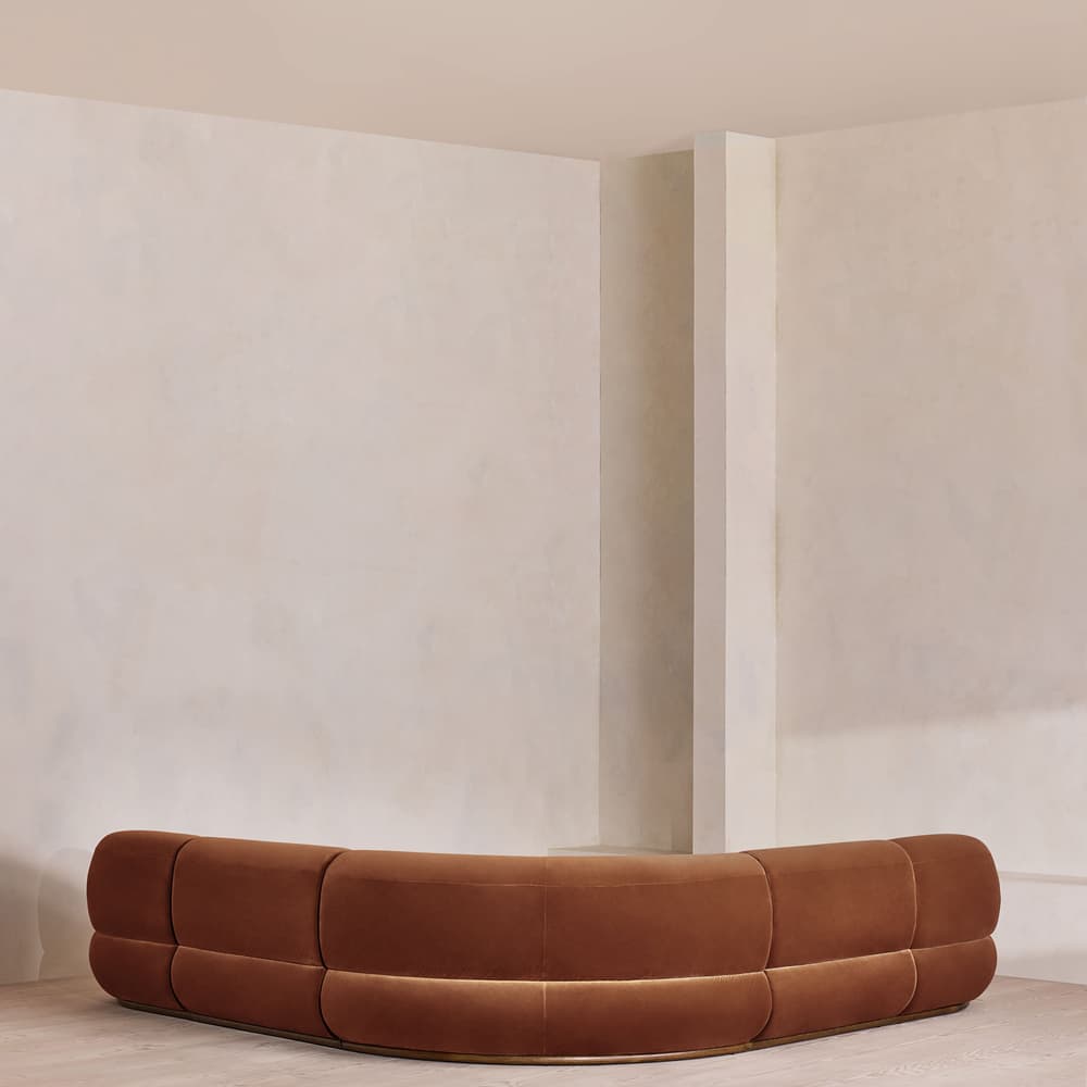 Edison Sectional Sofa - Corner Sofa - Velvet - Cinnamon US - Images - Image 3