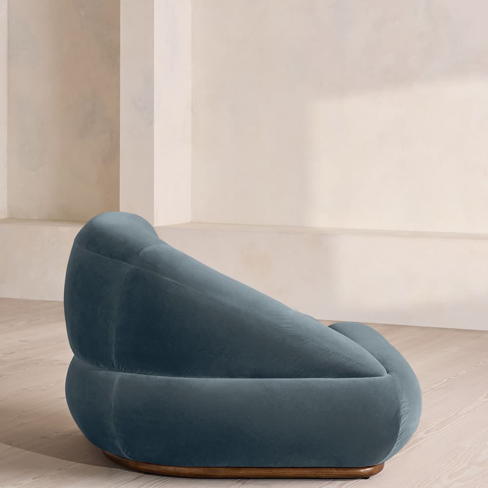 Edison Modular Sofa - Corner Module - Velvet - Grey Blue - UK - Image 3