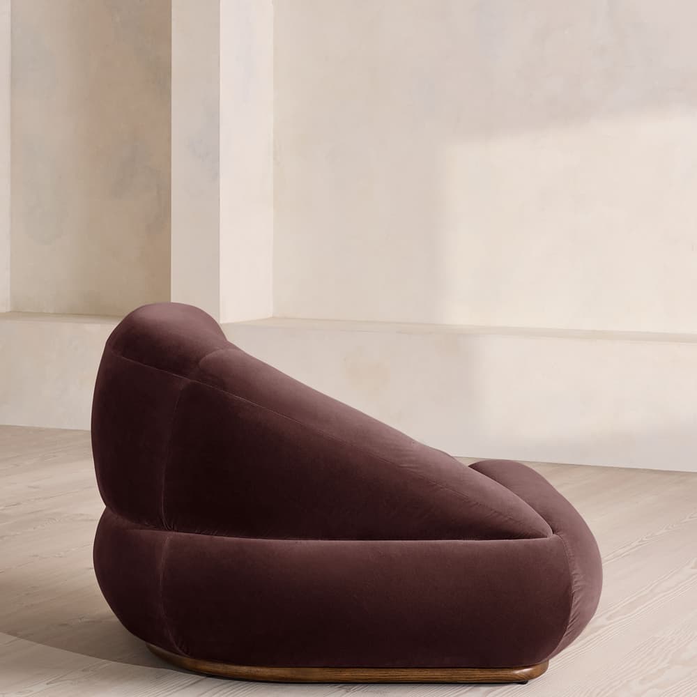 Edison Modular Sofa - Left Arm Module - Velvet - Aubergine - UK - Image 3
