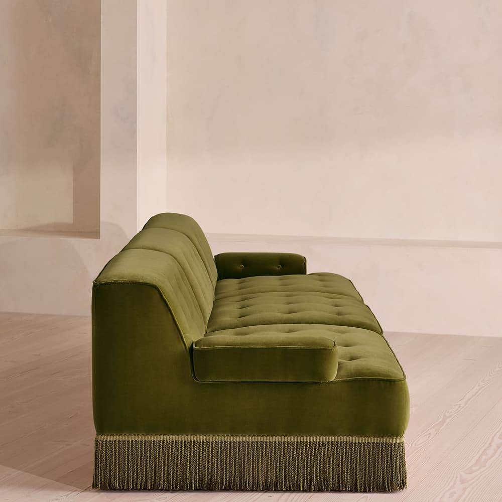 Elowen Sectional Sofa - Four Seater - Velvet - Olive US - Images - Image 3