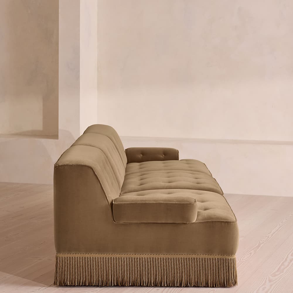 Elowen Sectional Sofa - Four Seater - Velvet - Truffle - US - Images - Image 3