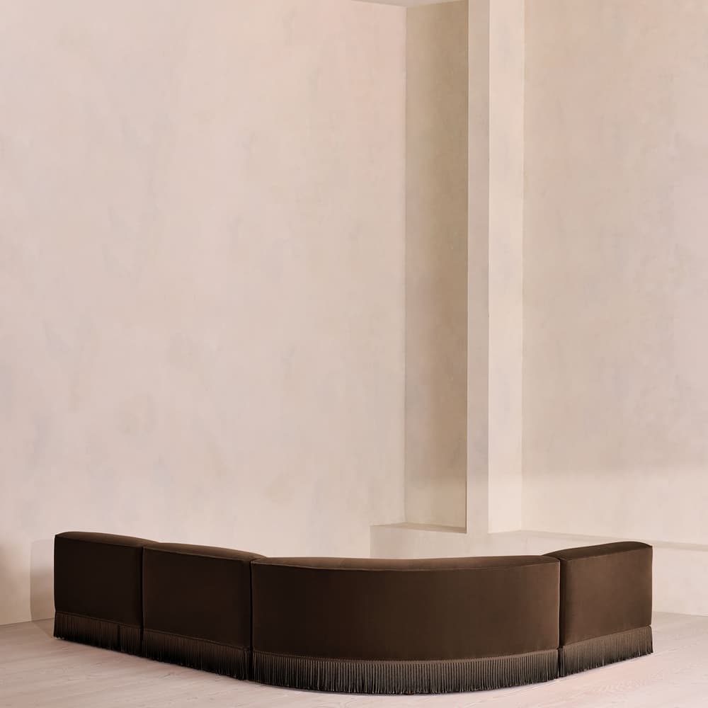 Elowen Sectional Sofa - L-Shape Sofa - Velvet - Chocolate US - Images - Image 3