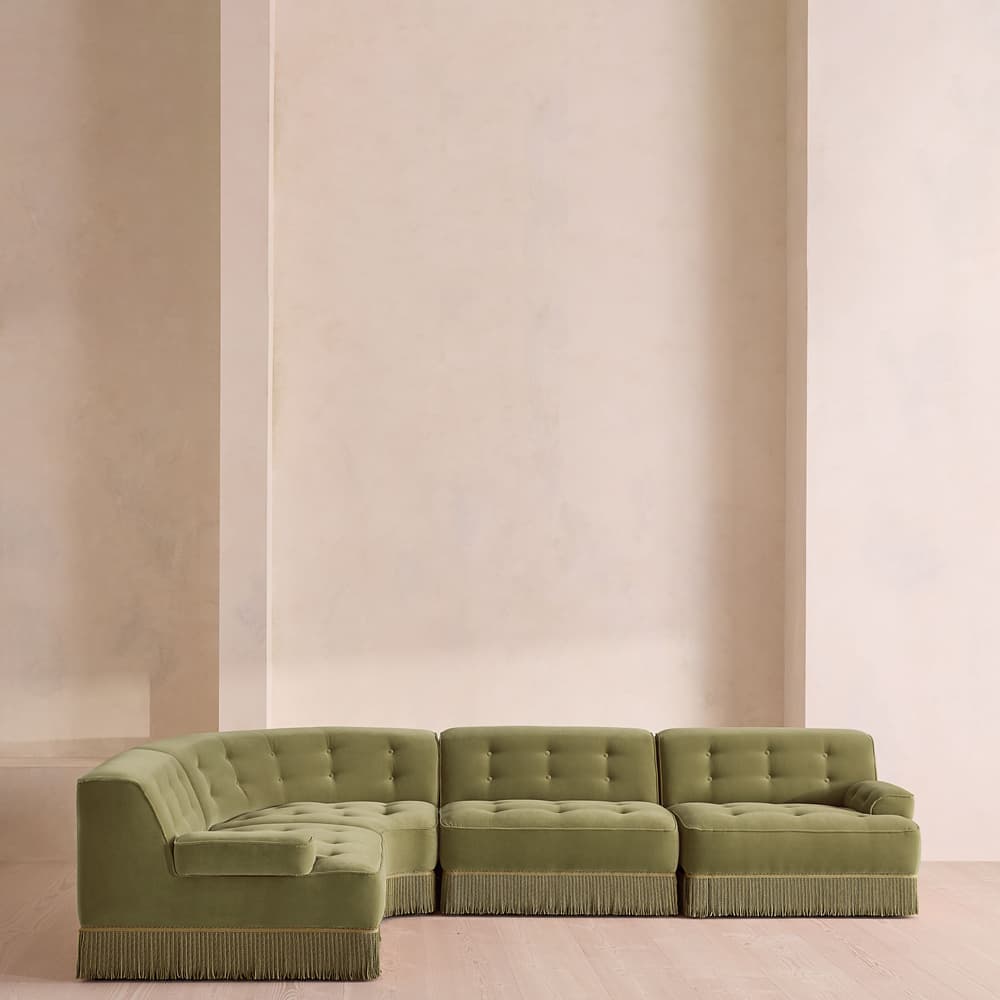 Elowen Sectional Sofa - L-Shape Sofa - Velvet - Lichen US - Listing - Image 3