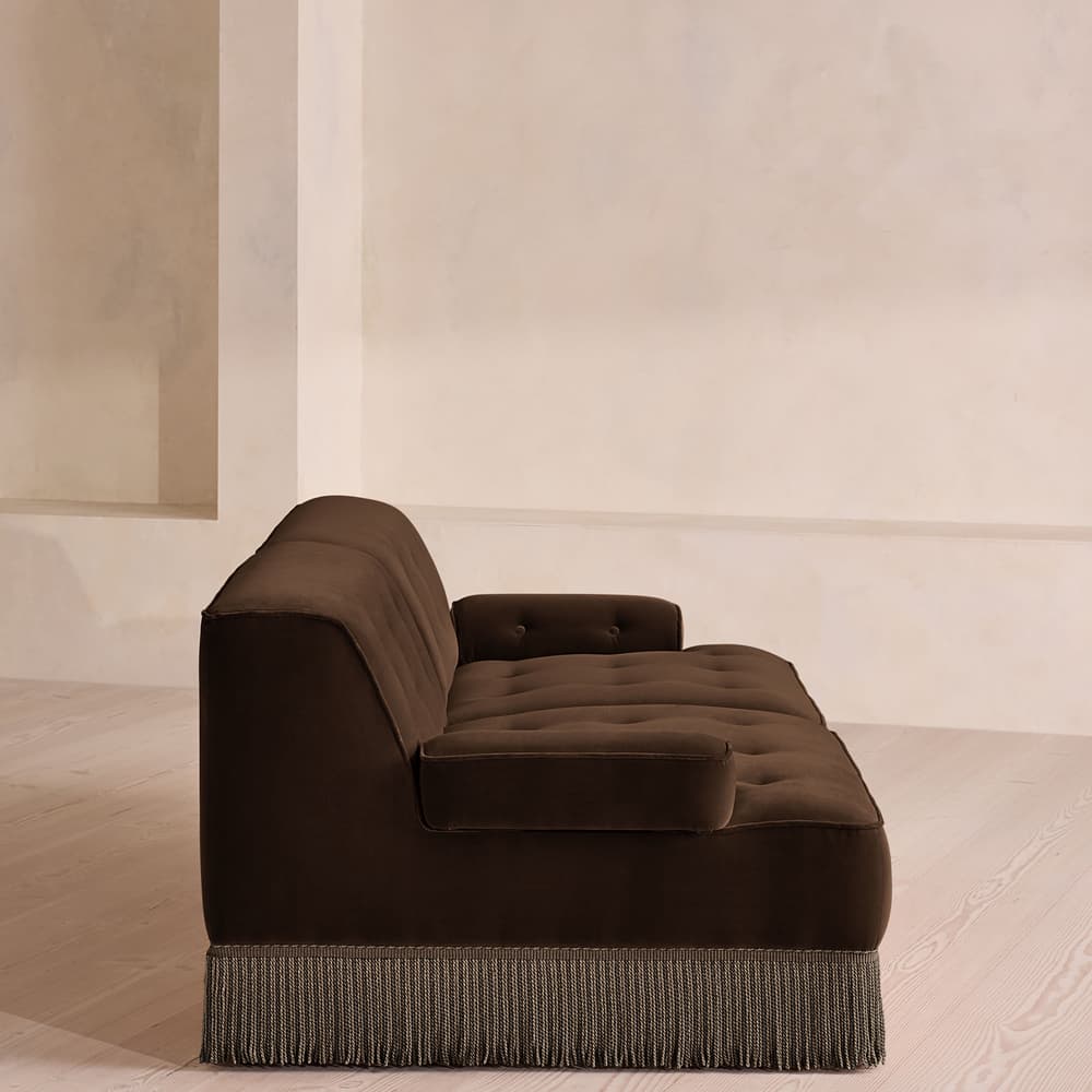 Elowen Sectional Sofa - Three Seater - Velvet - Chocolate US - Images - Image 3
