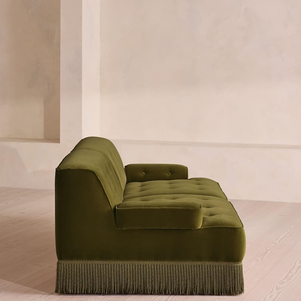 Elowen Sectional Sofa - Three Seater - Velvet - Olive US - Images - Image 3