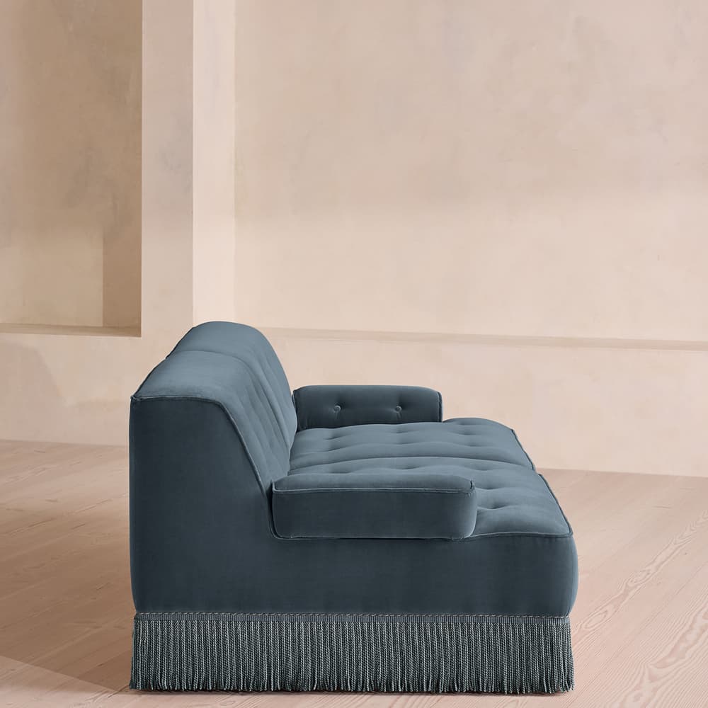 Elowen Modular Sofa - Three Seater - Velvet - Grey Blue UK - Images - Image 3