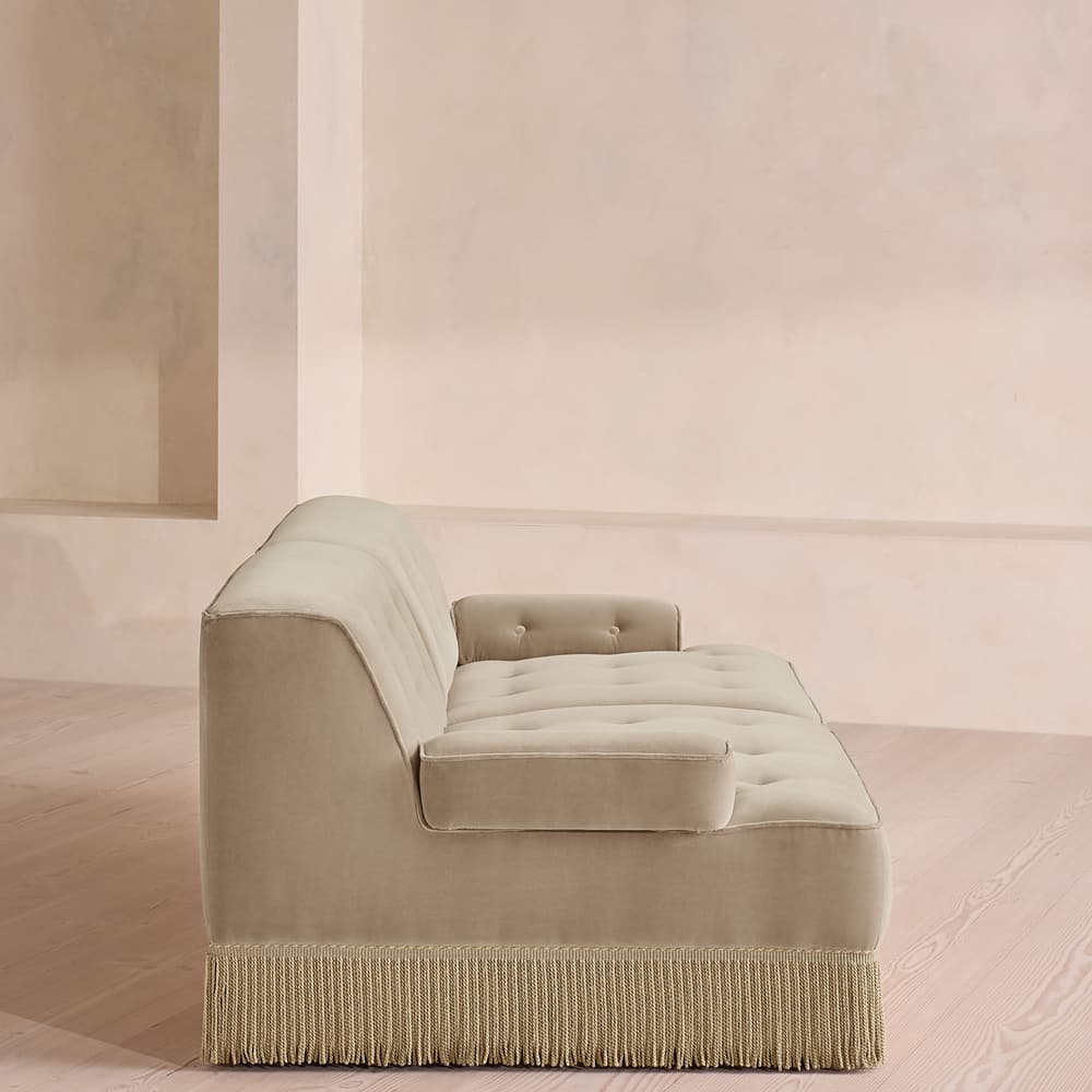 Elowen Sectional Sofa - Three Seater - Velvet - Oyster - US - Images - Image 3