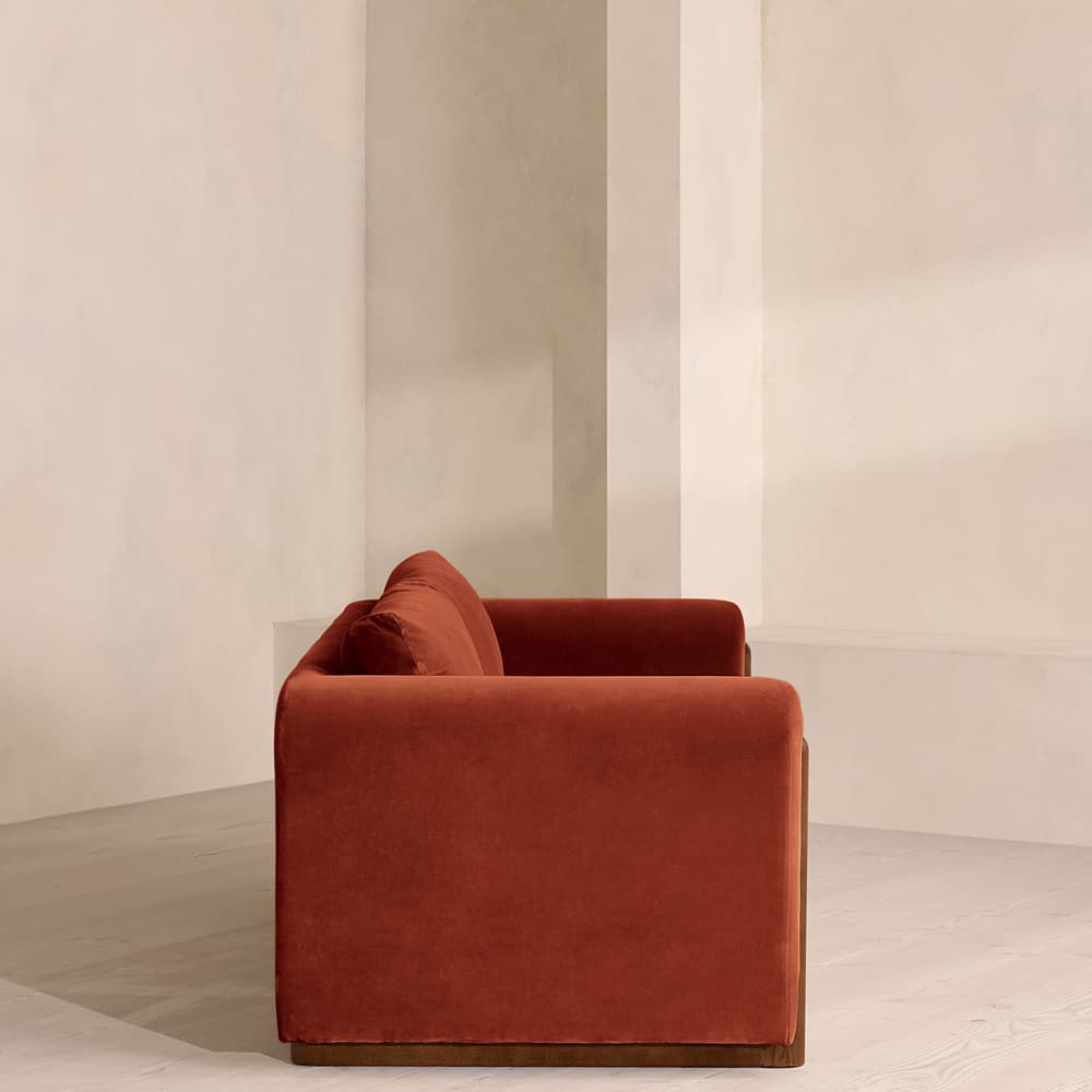 Farrell Three Seater Sofa - Velvet - Rust - Images - Image 3