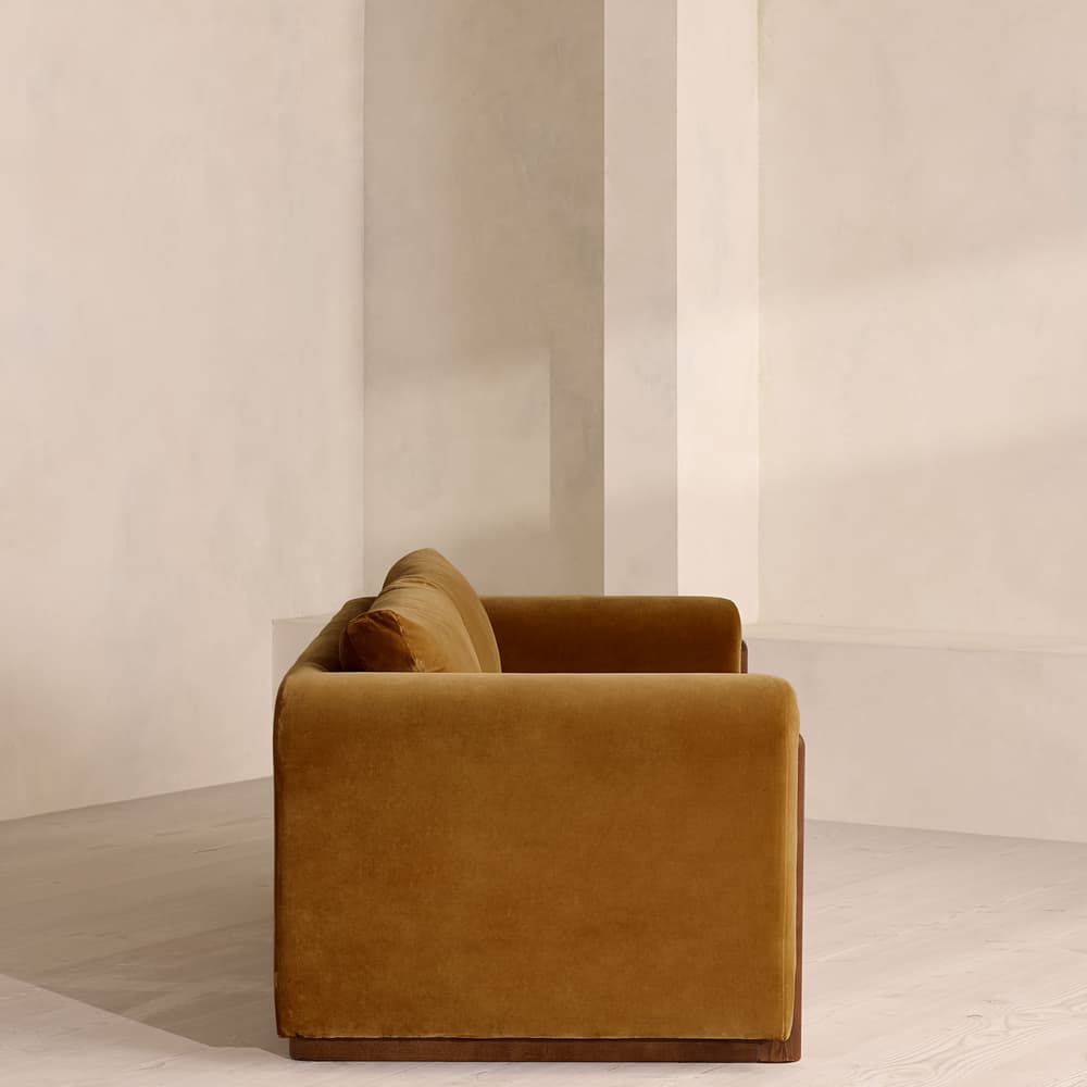 Farrell Three Seater Sofa - Velvet - Mustard - Images - Image 3