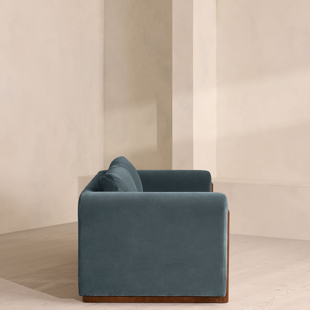 Farrell Three Seater Sofa - Velvet - Grey Blue - Images - Image 3