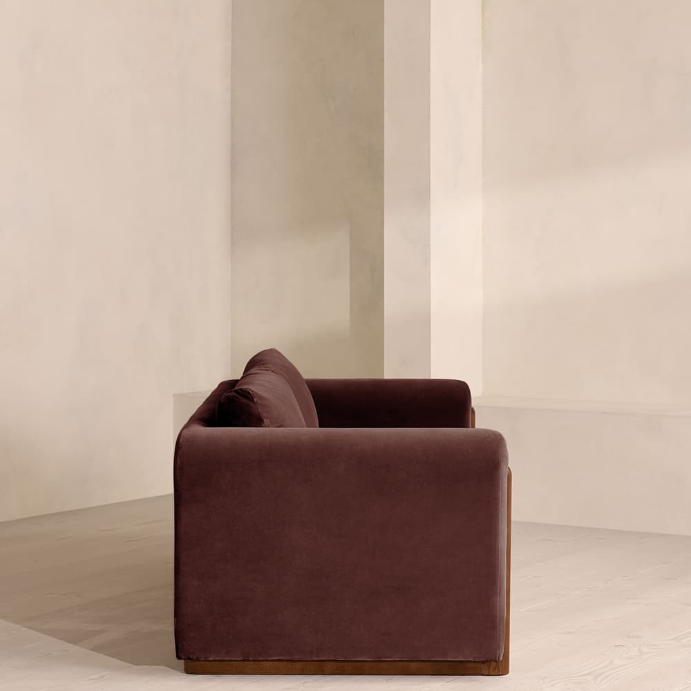 Farrell Three Seater Sofa - Velvet - Aubergine - UK - Images - Image 3
