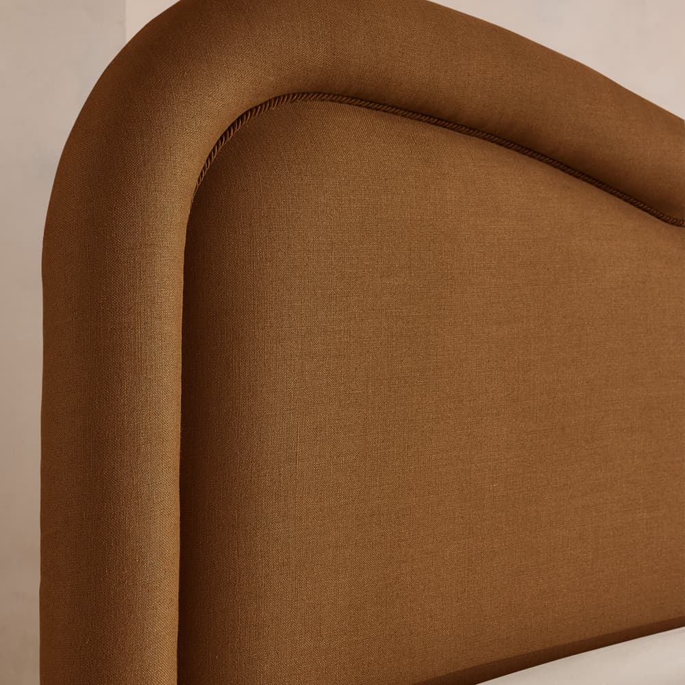 Keira Bed - King - Linen - Terracotta - UK - Images - Image 3