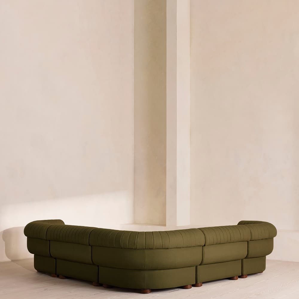 Rava Modular Sofa - Corner Sofa - Linen - Olive - Images - Image 3