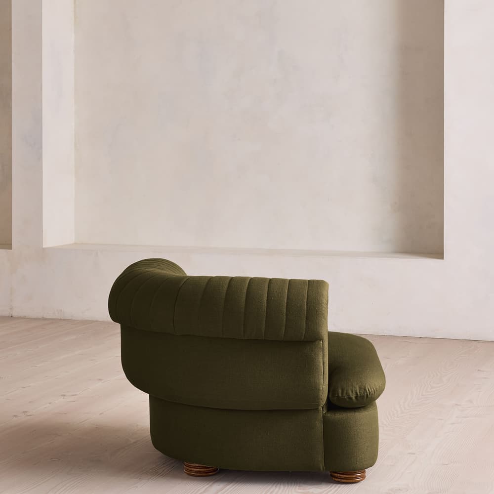 Rava Modular Sofa - Corner Module - Linen - Olive - Image 3