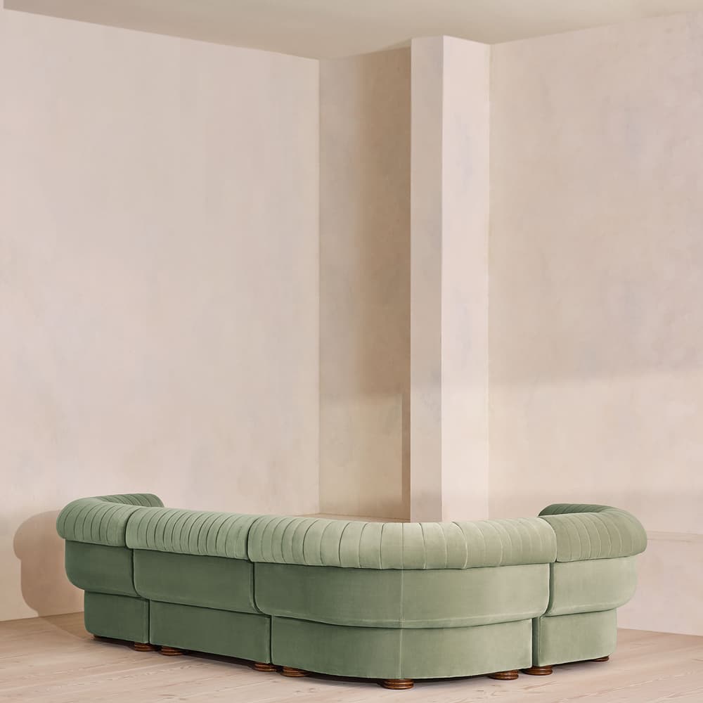 Rava Modular Sofa - L-Shape Sofa - Velvet - Seafoam - UK - Images - Image 3