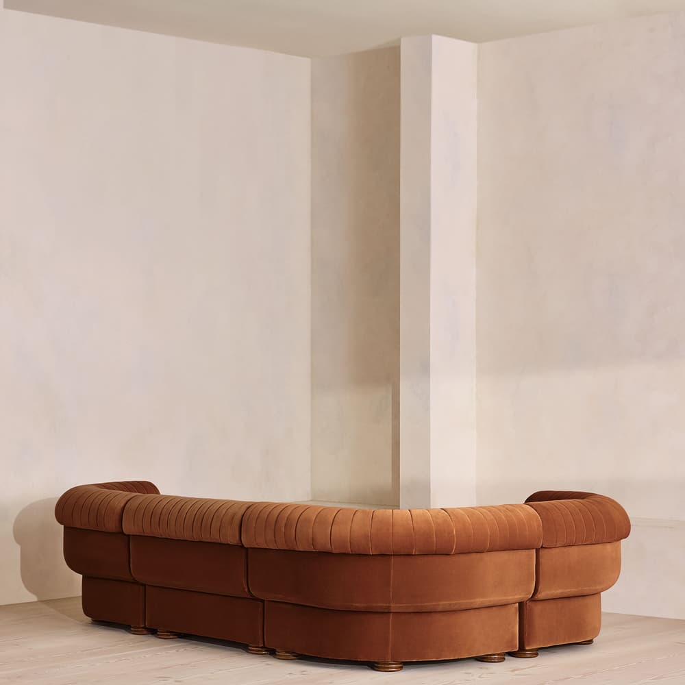 Rava Sectional Sofa - L-Shape Sofa - Velvet - Cinnamon - US - Images - Image 3