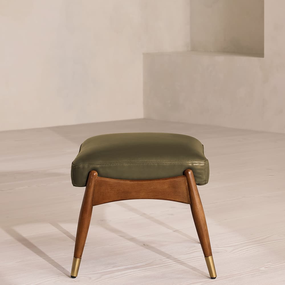 Theodore Footstool - Leather - Moss - UK - Images - Image 3