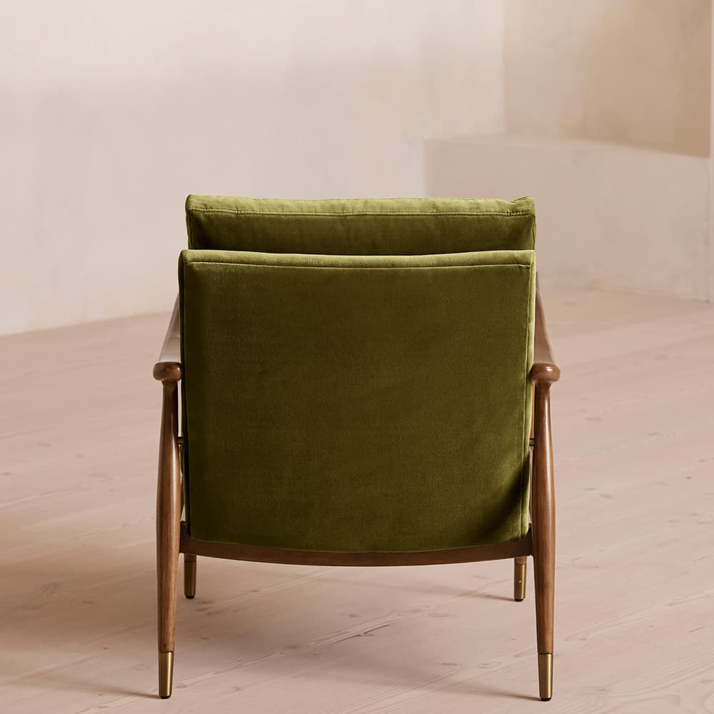 Theodore Armchair - Velvet - Olive - Images - Image 3
