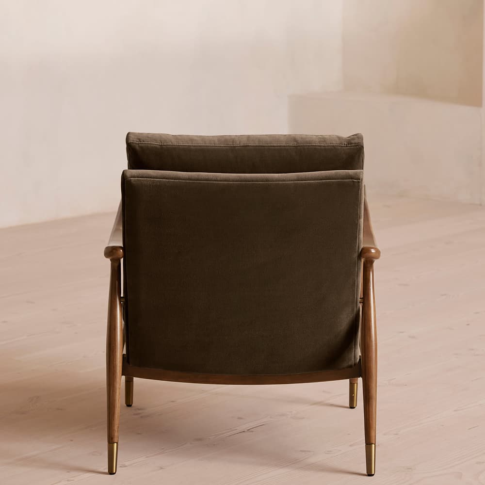 Theodore Armchair - Velvet - Chocolate Brown - Images - Image 3