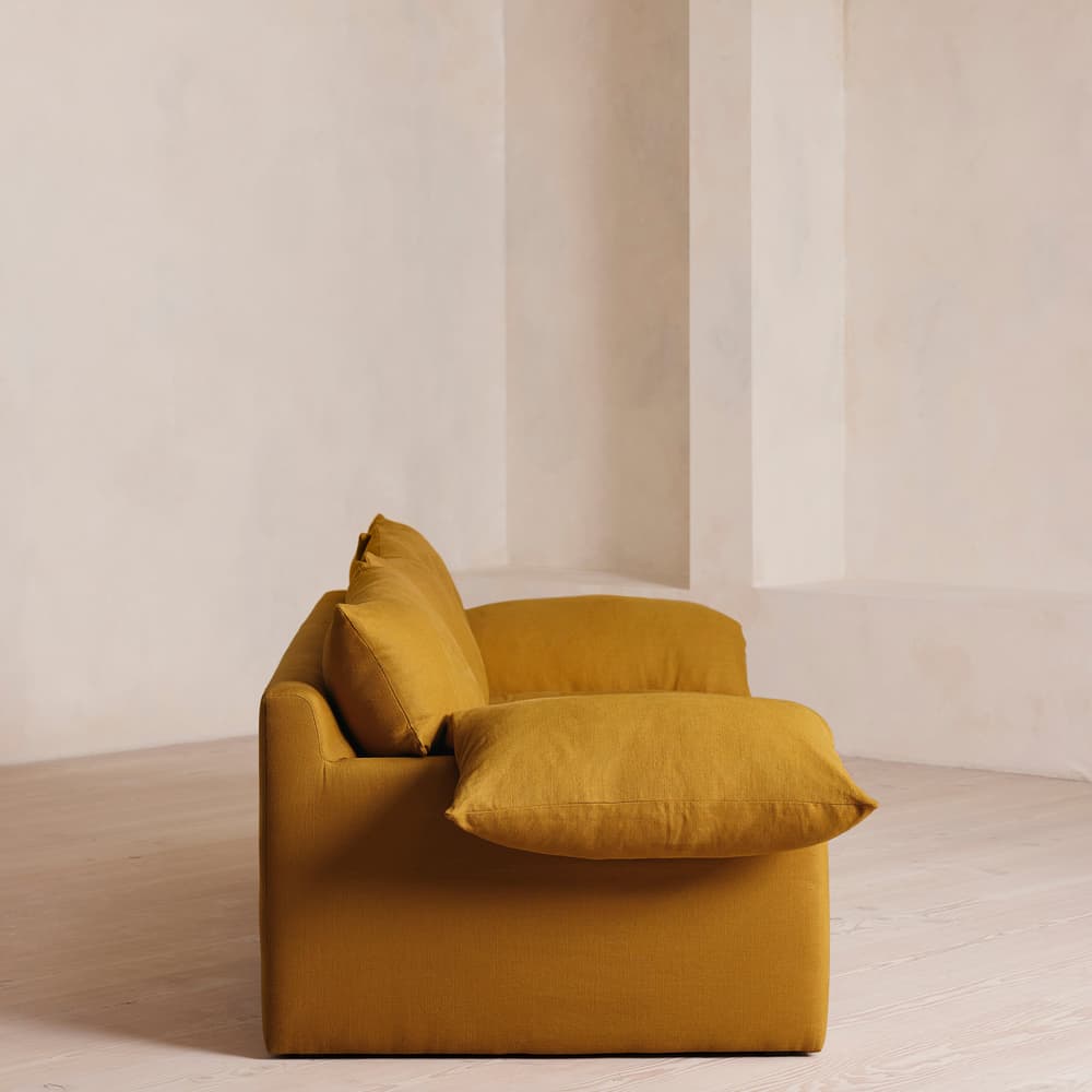 Wyatt Three Seater Sofa - Linen - Turmeric - UK - Images - Image 3