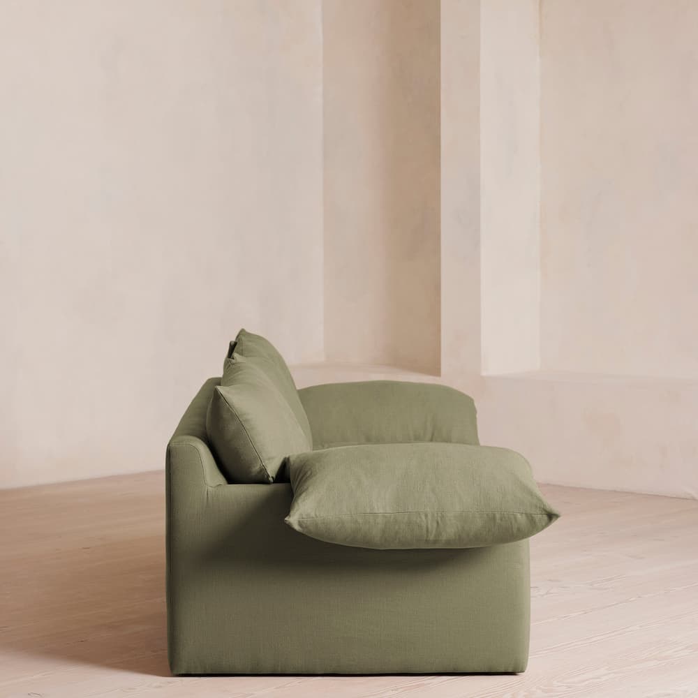 Wyatt Three Seater Sofa - Linen - Sage - Images - Image 3