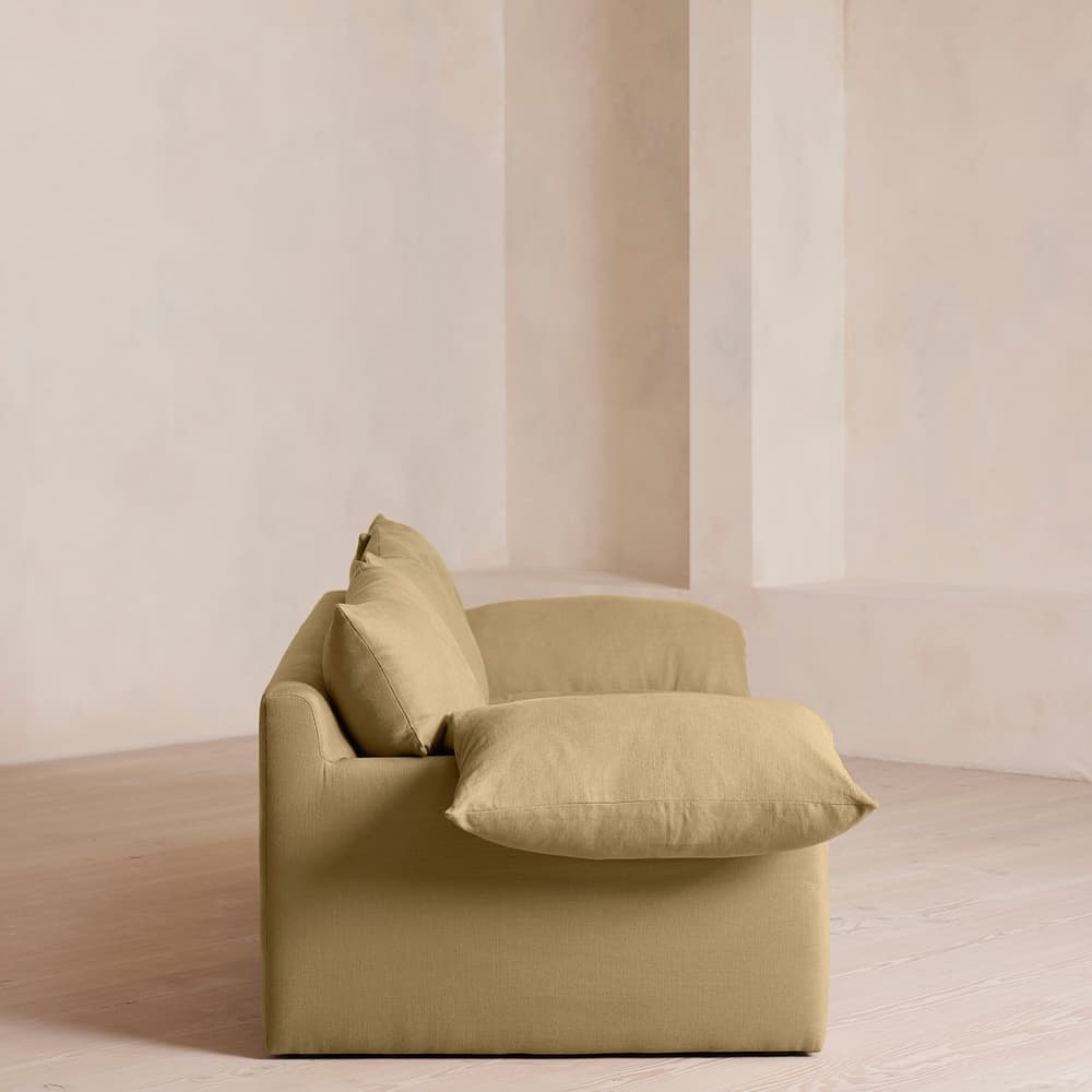Wyatt Three Seater Sofa - Linen - Wheat - Images - Image 3