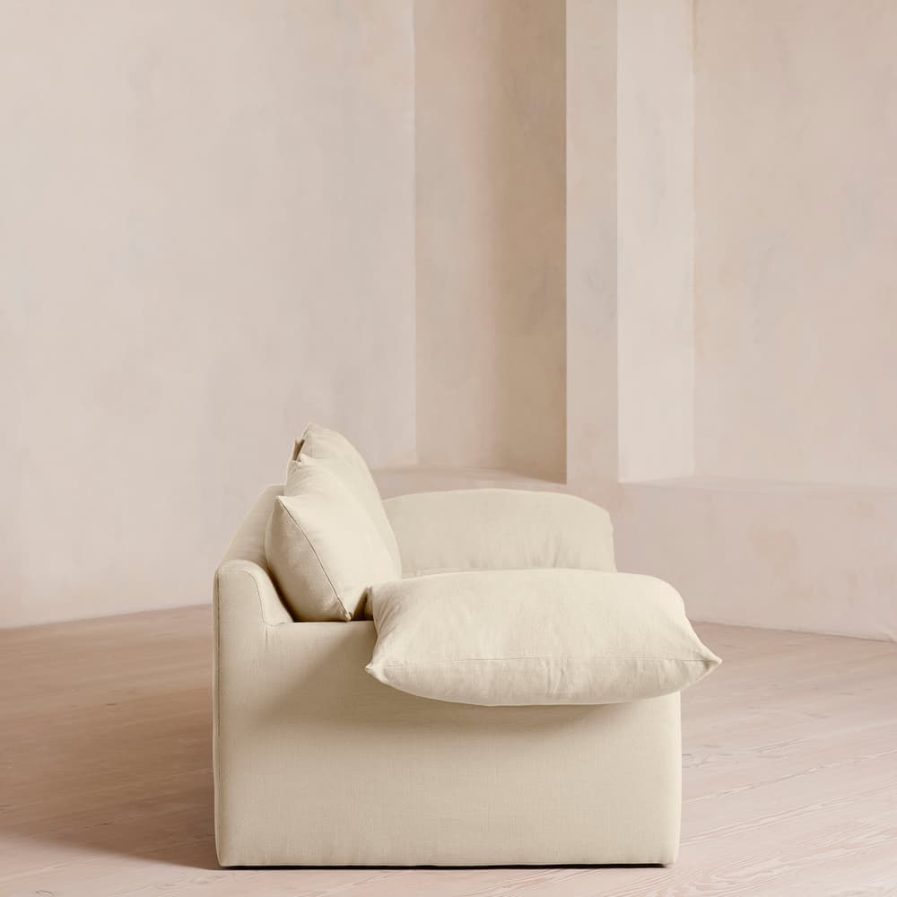 Wyatt Three Seater Sofa - Linen - Bisque - Images - Image 3