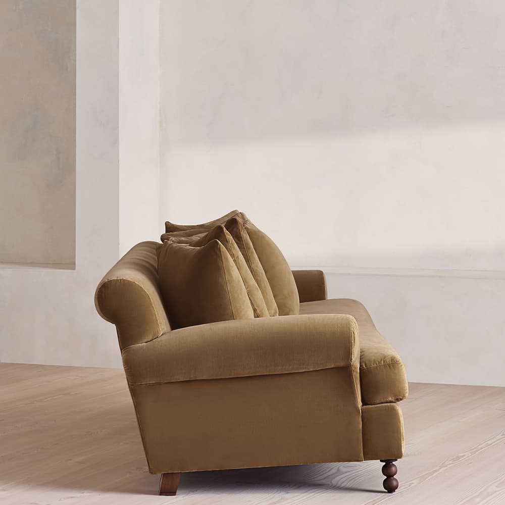 Audrey Four Seater Sofa - Velvet - Truffle - US - Images - Image 3