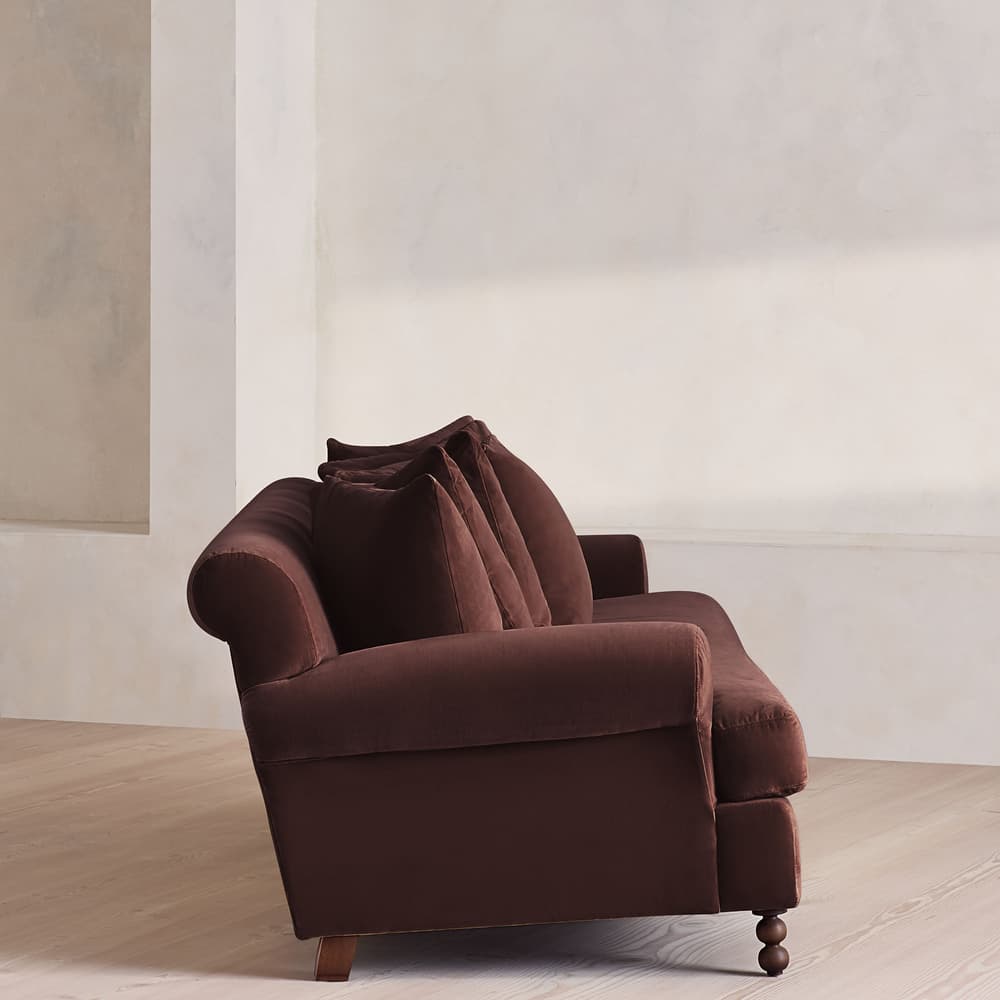 Audrey Four Seater Sofa - Velvet - Aubergine - UK - Images - Image 3