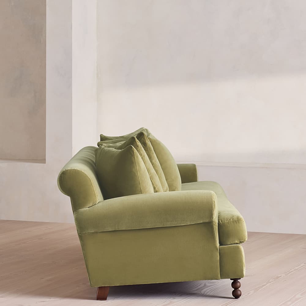 Audrey Four Seater Sofa - Velvet - Lichen - US - Images - Image 3