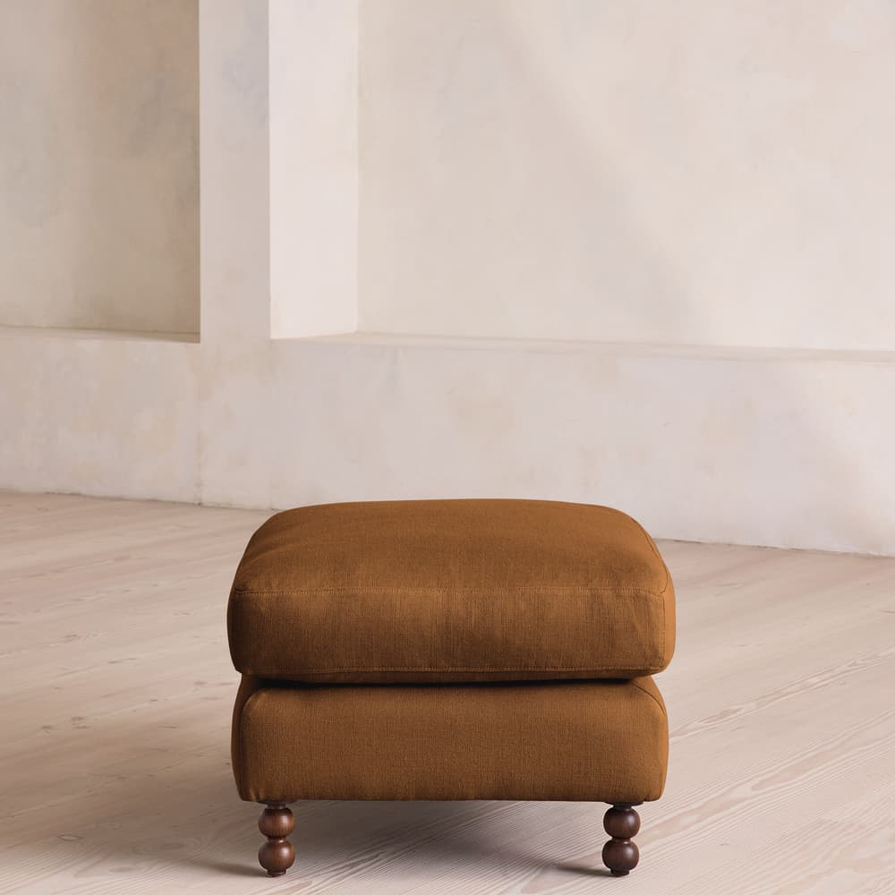 Audrey Rectangle Ottoman - Linen - Terracotta - US - Images - Image 3