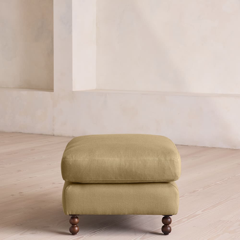 Audrey Rectangle Ottoman - Linen - Wheat - Images - Image 3