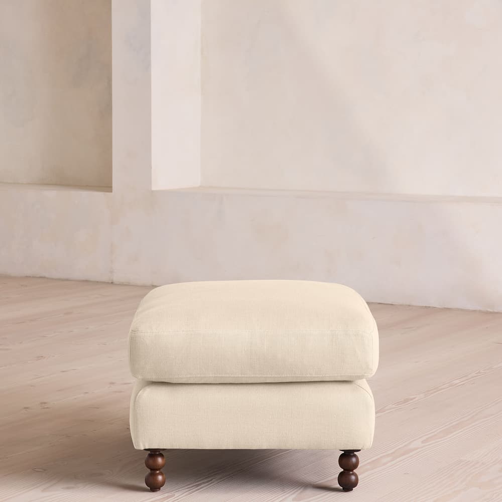 Audrey Rectangle Ottoman - Linen - Bisque - Images - Image 3