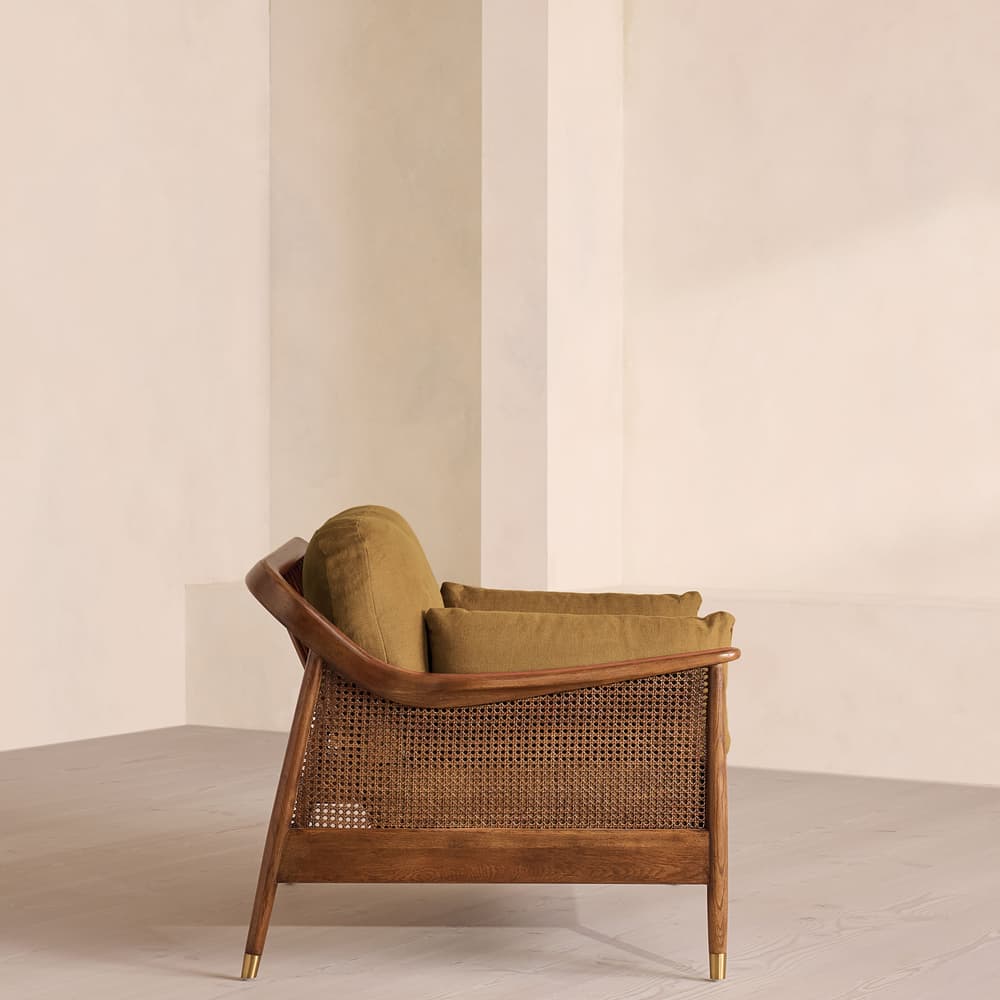 Atlanta Loveseat - Linen - Ochre - Images - Image 3
