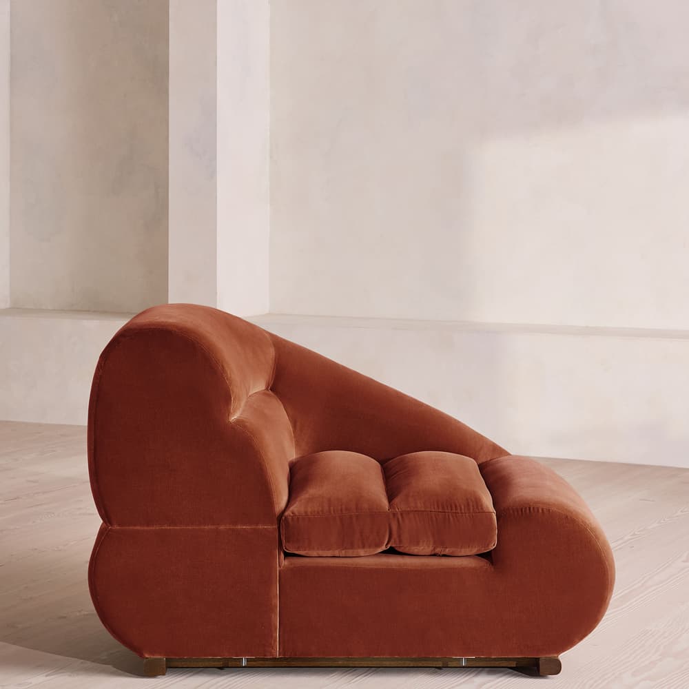 Edison Sectional Sofa - Corner Module - Velvet - Rust - US - Image 3