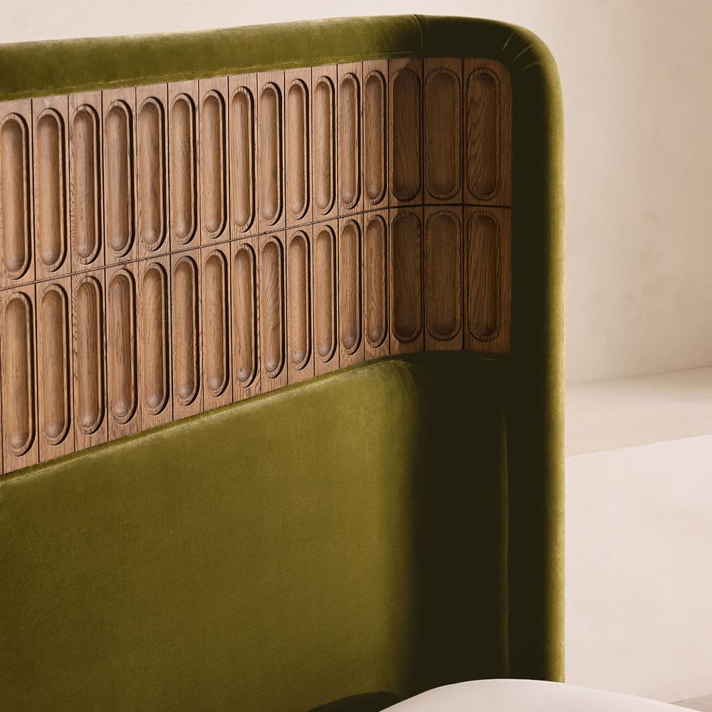 Devon Bed - Queen - Velvet - Olive - US - Images - Image 3