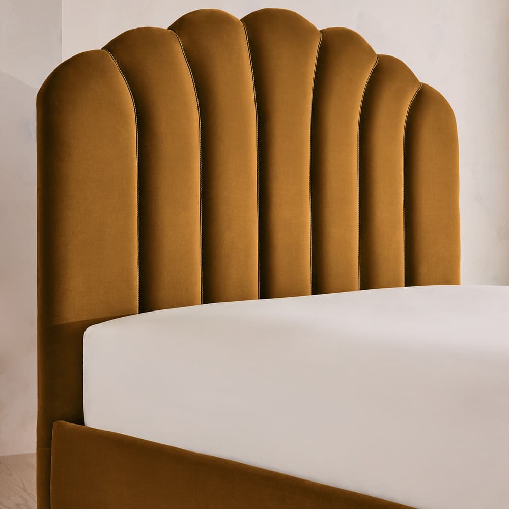 Manette Bed - with Twisted Cord - Full - Velvet - Mustard - US - Images - Image 3