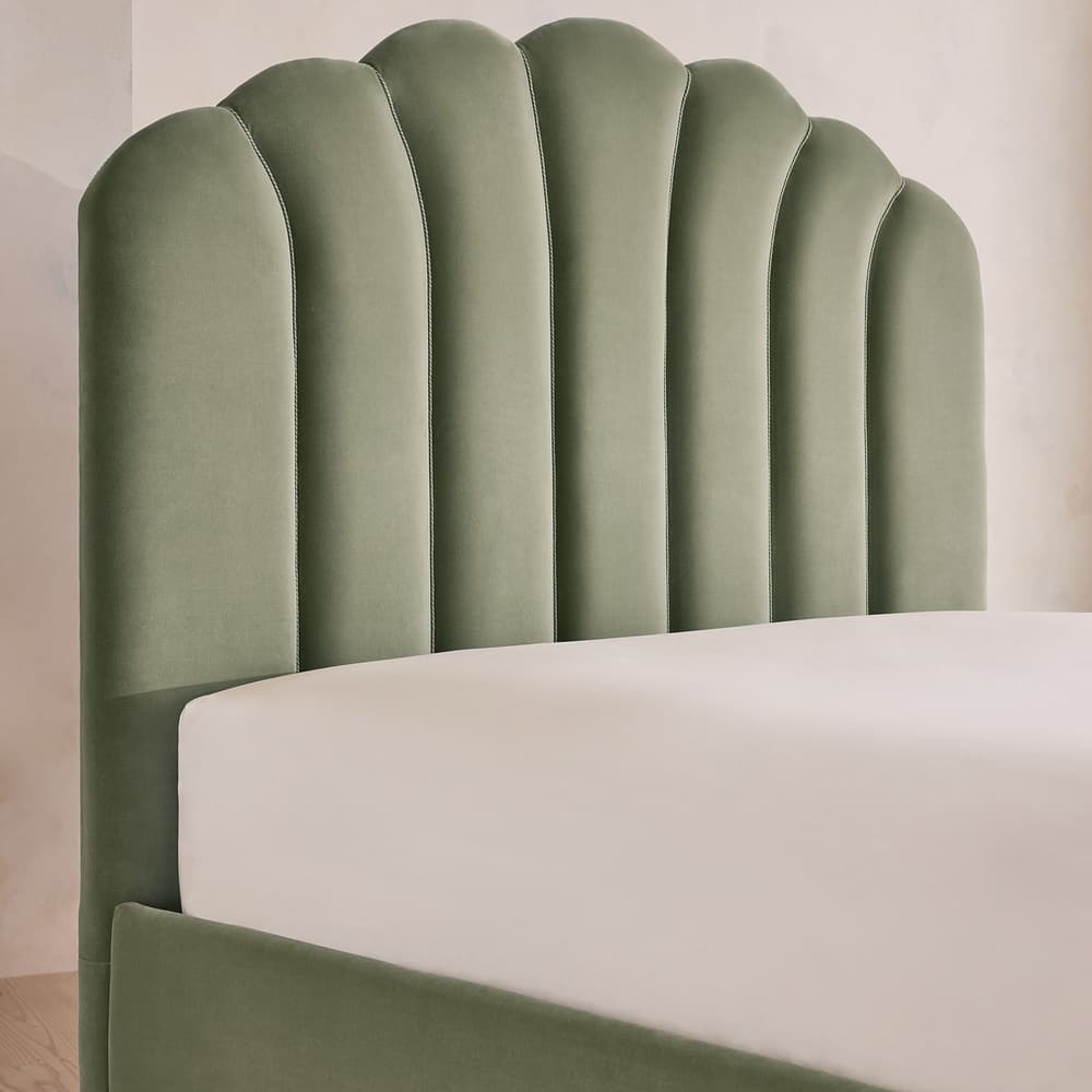 Manette Bed - with Twisted Cord - Double - Velvet - Seafoam - UK - Images - Image 3