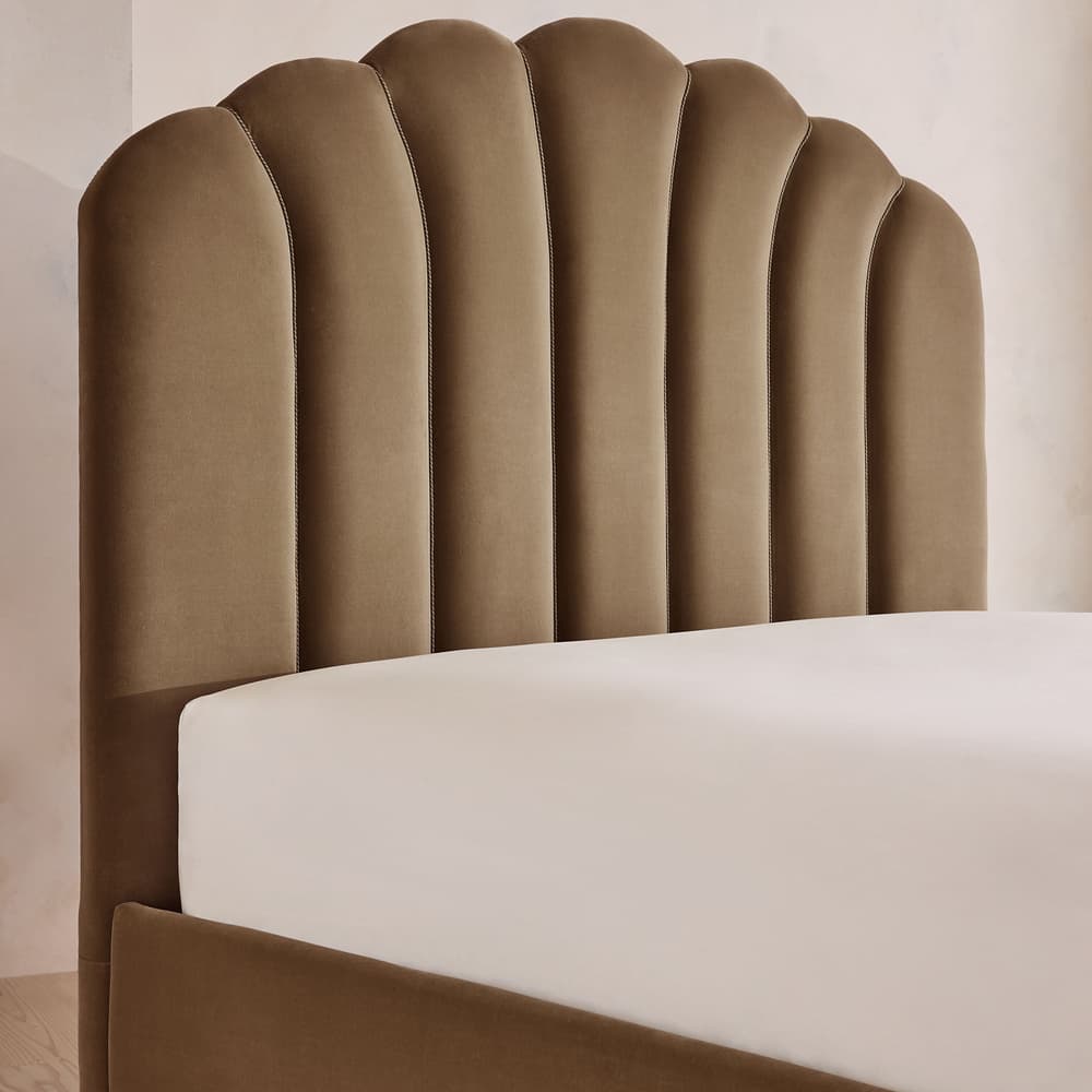 Manette Bed - with Twisted Cord - Double - Velvet - Truffle - UK - Images - Image 3