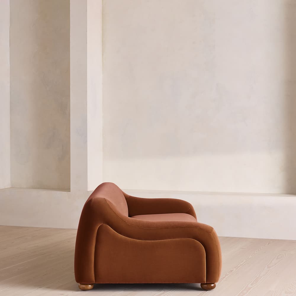 Liana Three Seater Sofa - Velvet - Cinnamon - UK - Images - Image 3