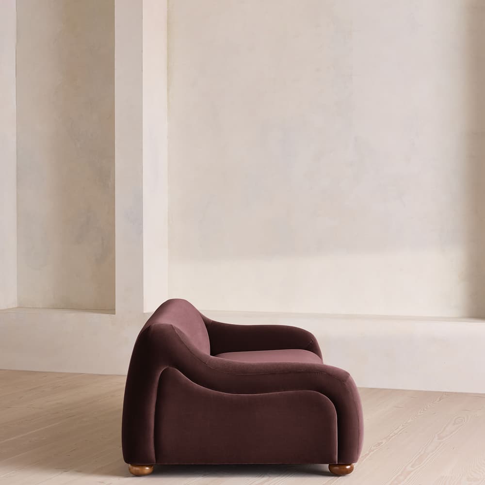 Liana Three Seater Sofa - Velvet - Aubergine - UK - Images - Image 3