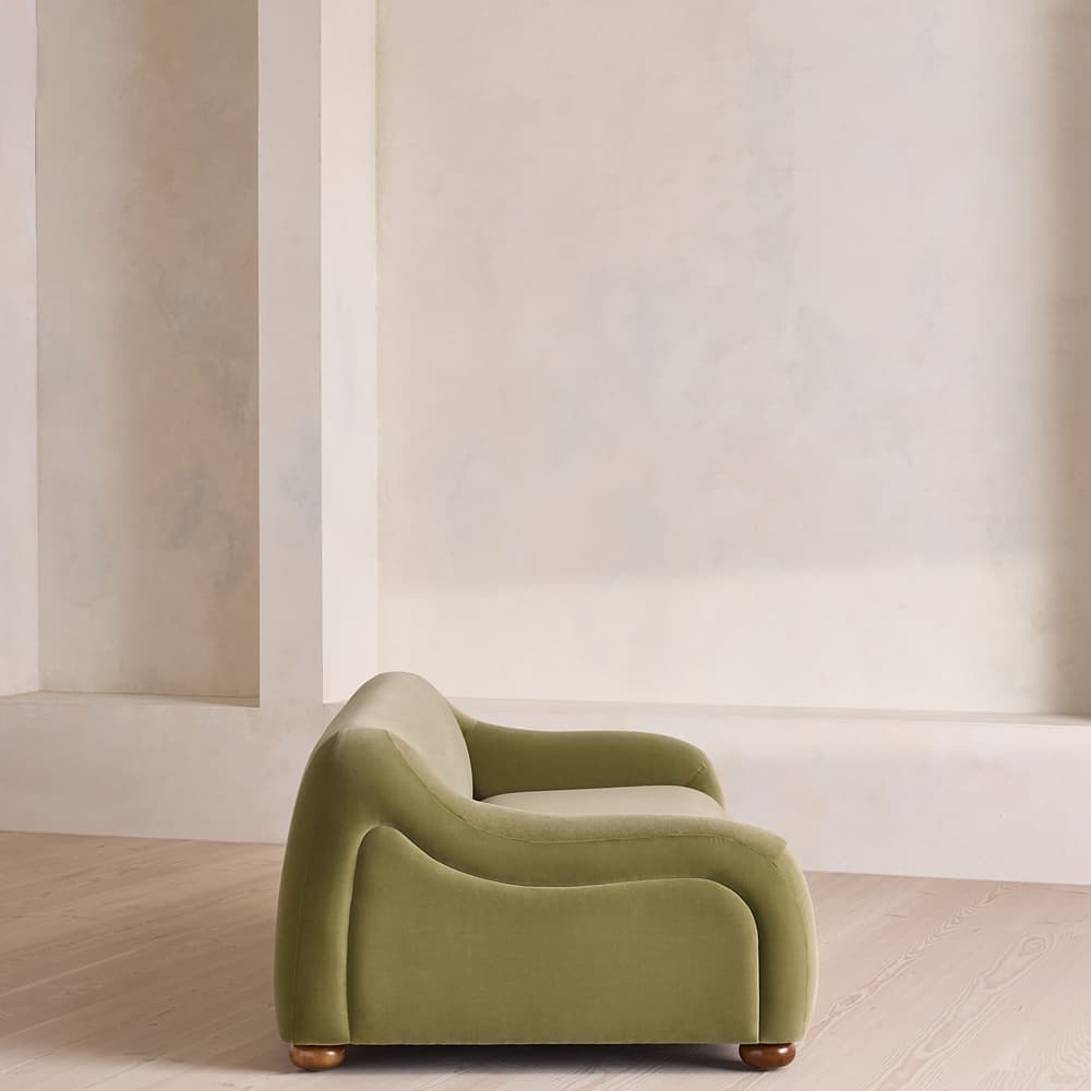 Liana Three Seater Sofa - Velvet - Lichen - UK - Images - Image 3