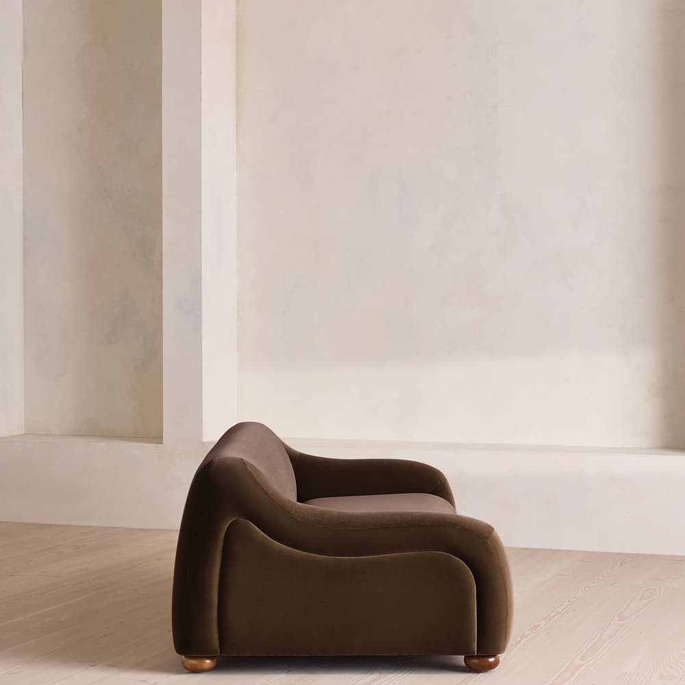 Liana Three Seater Sofa - Velvet - Chocolate - UK - Images - Image 3
