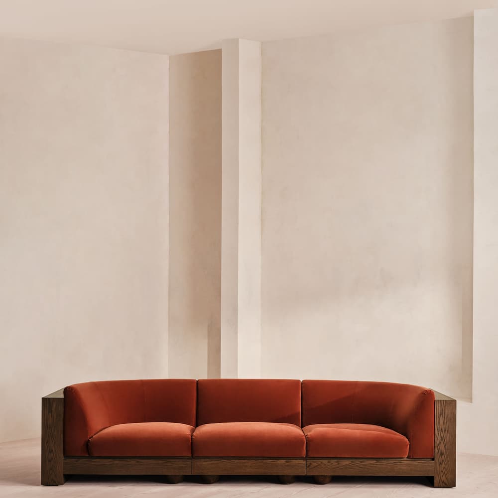 Carter Four Seater Sofa - Velvet - Rust - UK - Listing - Image 3