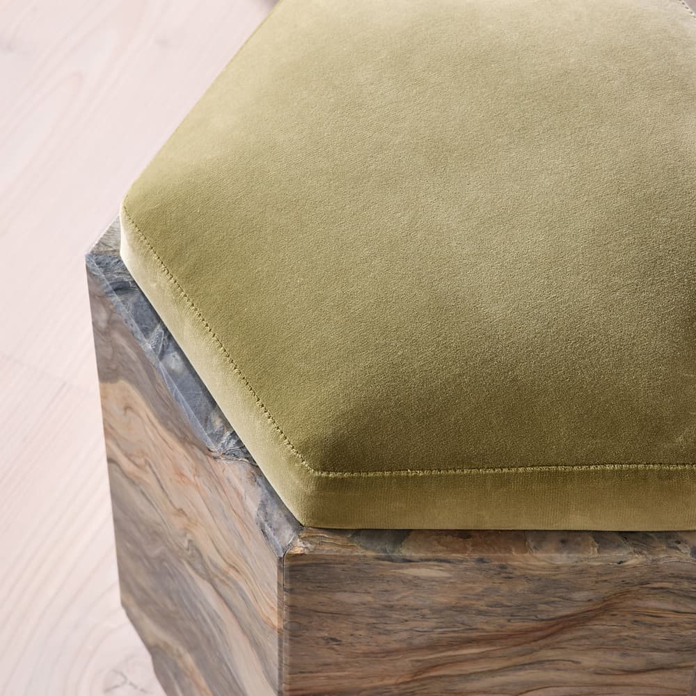 Novi Footstool - Velvet - Lichen - US - Images - Image 3