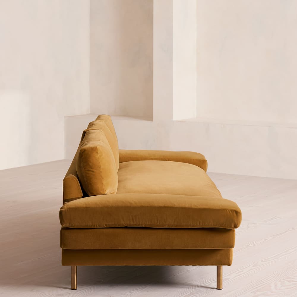 Bristol Three Seater Sofa - Velvet - Mustard - US - Images - Image 3