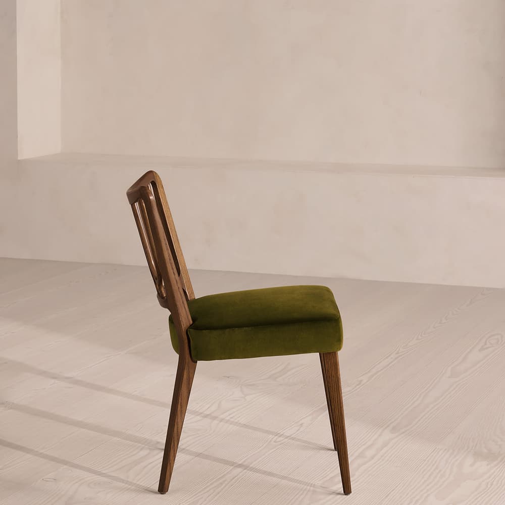 Pair of Leonie Armless Dining Chairs - Velvet - Olive - Images - Image 3
